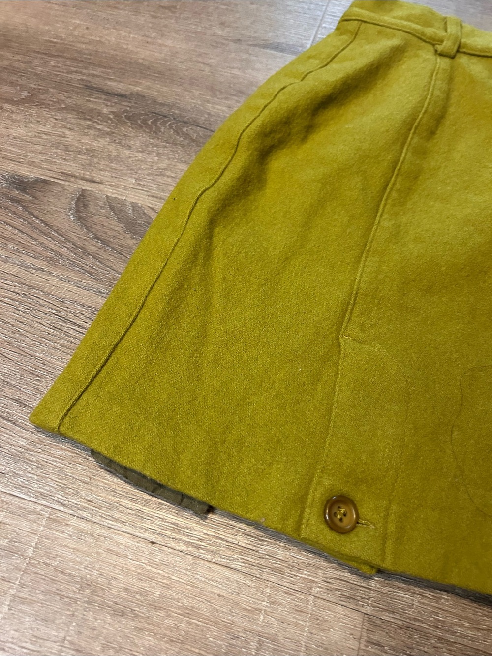 United Colors of Benetton Vintage Mini Skirt Womens Size 42 Olive Green - Picture 3 of 10